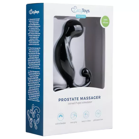 EasyToys - massageador de próstata - estimulador prostático - silicone preto