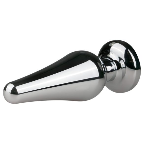 Easytoys Metal No.11 - plug anal com pedra rosa - metal prateado 3,5cm