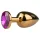 EasyToys Metal nº 1 - plug anal em forma de cone com pedra roxa (dourado, 2,5 cm)