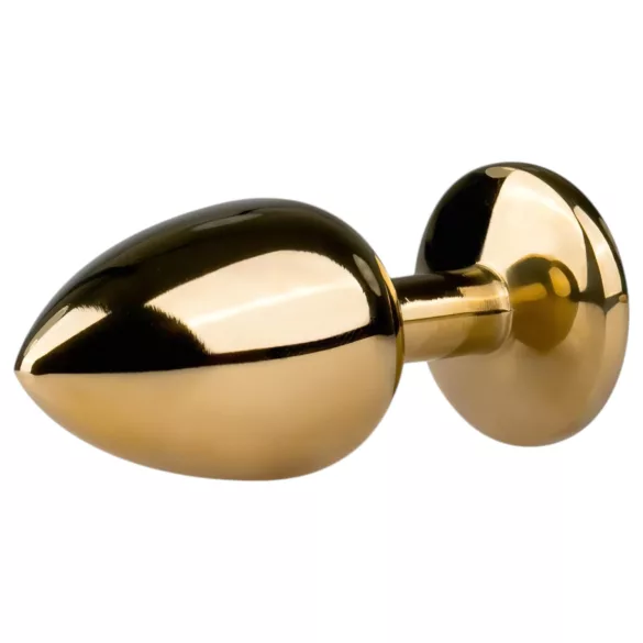 EasyToys Metal nº 1 - plug anal em forma de cone com pedra roxa (dourado, 2,5 cm)