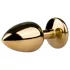 EasyToys Metal nº 1 - plug anal em forma de cone com pedra roxa (dourado, 2,5 cm)