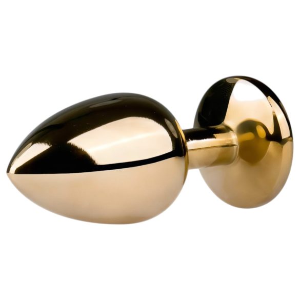 Easytoys Metal No.1 - plug anal em forma de cone com pedra branca - dourado (2,5 cm)