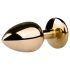 Easytoys Metal No.1 - plug anal em forma de cone com pedra branca - dourado (2,5 cm)