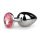Easytoys Metal No.1 - plug anal cúpula com pedra rosa - metal prateado 2,7cm