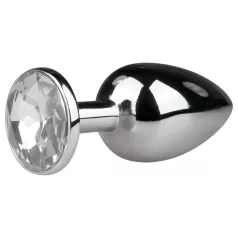 EasyToys - plug anal de metal (prata e branco)