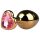 Easytoys - plug anal metal cônico com pedra rosa - dourado 3cm
