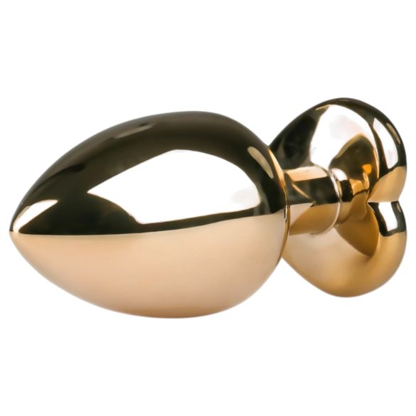 Easytoys Metal No.8 - plug anal coração - metal dourado rosa 3,5cm