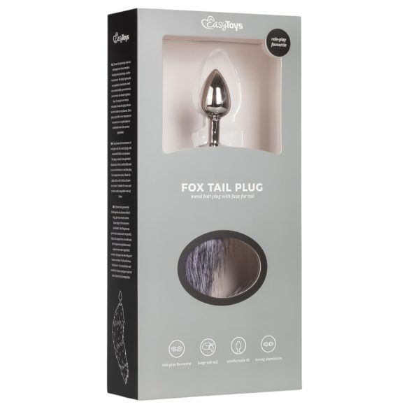 Easytoys Fox NO5 - plug anal metálico com cauda de raposa - prata
