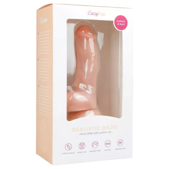 Easytoys - dildo com ventosa e testículos - 15cm - cor pele