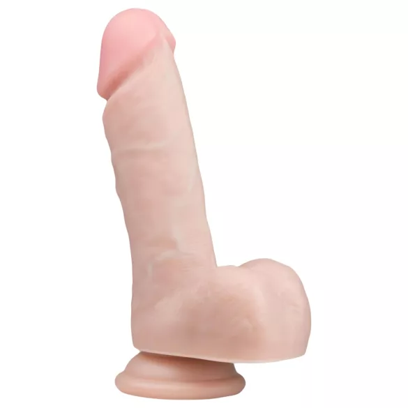 Easytoys - dildo realístico com ventosa e escroto - 17,5cm - cor natural