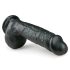 Easytoys - vibrador dildo com ventosa e escroto - 22,5cm - preto