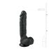 Easytoys - vibrador dildo com ventosa e escroto - 22,5cm - preto