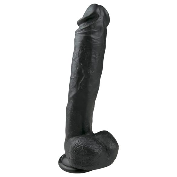 Easytoys - dildo com ventosa e testículos - 26,5cm - preto