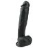 Easytoys - dildo com ventosa e testículos - 26,5cm - preto
