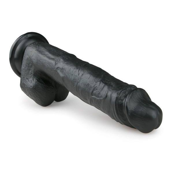 Easytoys - dildo com ventosa e testículos - 26,5cm - preto