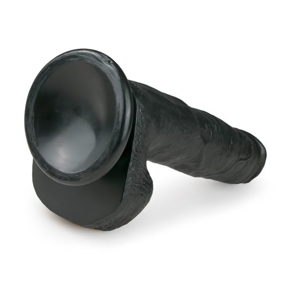 Easytoys - dildo com ventosa e testículos - 26,5cm - preto
