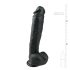 Easytoys - dildo com ventosa e testículos - 26,5cm - preto