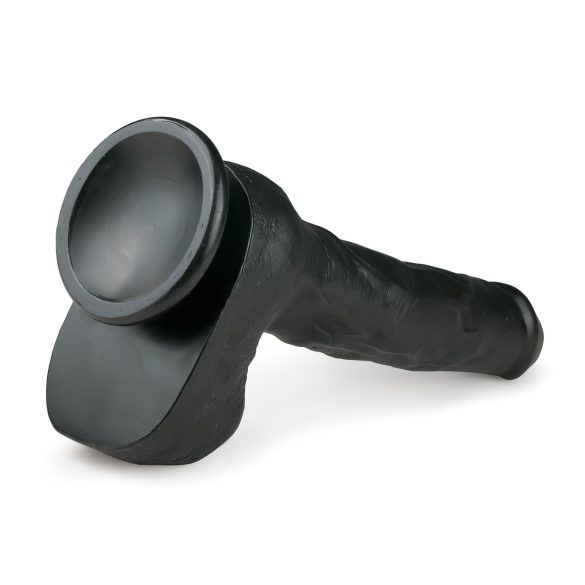 Easytoys - dildo com ventosa e escroto - grande 29,5cm - preto