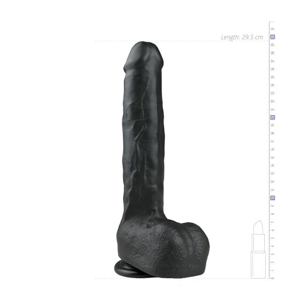 Easytoys - dildo com ventosa e escroto - grande 29,5cm - preto