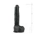 Easytoys - dildo com ventosa e escroto - grande 29,5cm - preto