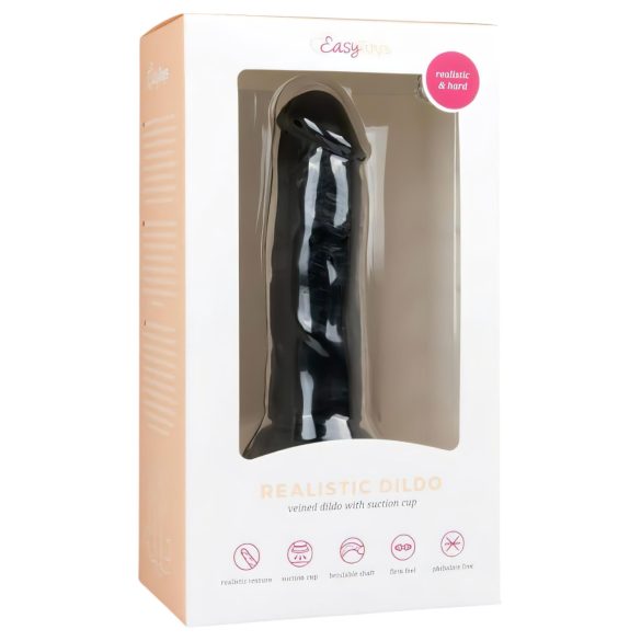 Easytoys - dildo realístico com ventosa - 15,5cm - preto