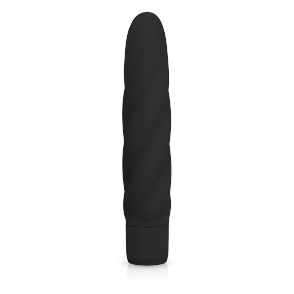 Easytoys - vibrador tipo bastão torcido - silicone preto