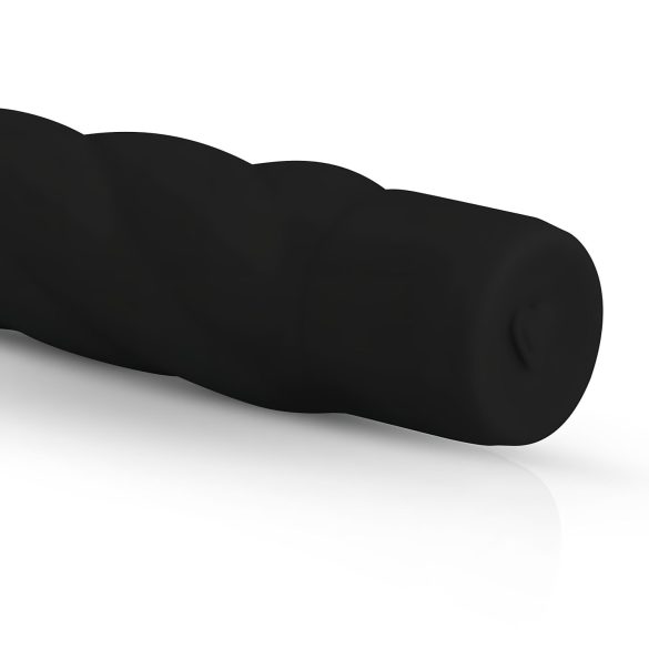Easytoys - vibrador tipo bastão torcido - silicone preto