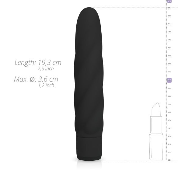 Easytoys - vibrador tipo bastão torcido - silicone preto