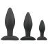 Easytoys Rocket - plug anal kit - 3 peças - silicone preto