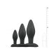 Easytoys Rocket - plug anal kit - 3 peças - silicone preto