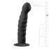 Easytoys Ribbed - dildo anal com ventosa - 14cm - preto
