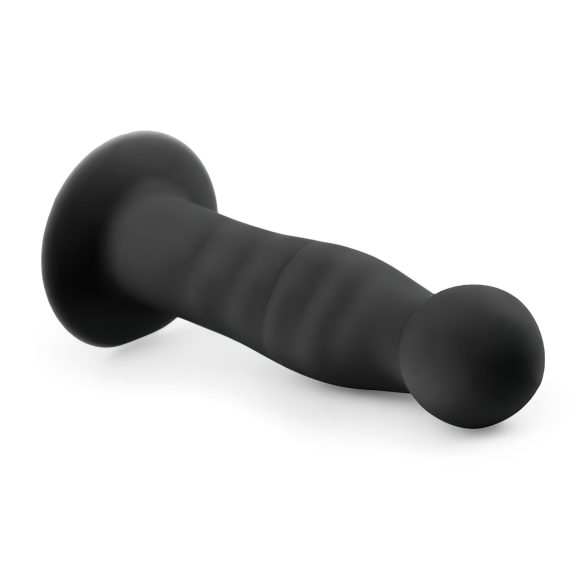 Easytoys Ribbed - dildo anal com ventosa - 14cm - preto