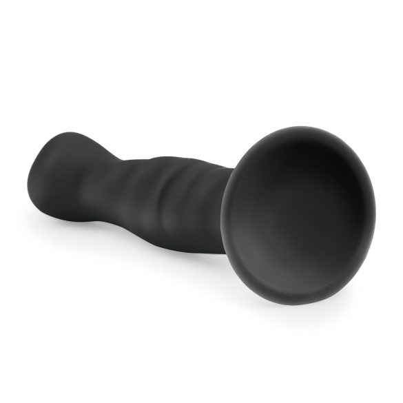 Easytoys Ribbed - dildo anal com ventosa - 14cm - preto