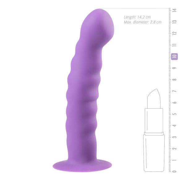 Easytoys - dildo com ventosa ondulado - silicone roxo