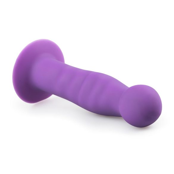 Easytoys - dildo com ventosa ondulado - silicone roxo