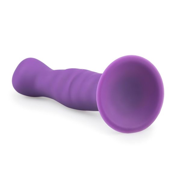 Easytoys - dildo com ventosa ondulado - silicone roxo