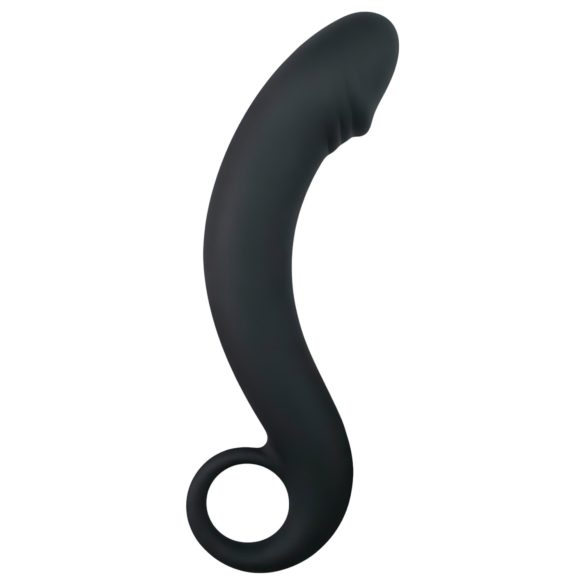 EasyToys - dildo anal curvo - silicone preto