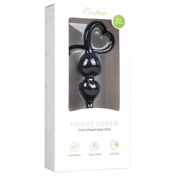 EasyToys - dildo anal com esferas - silicone preto