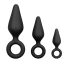 Easytoys - kit plug anal com anel - 3 peças - preto