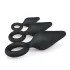 Easytoys - kit plug anal com anel - 3 peças - preto