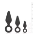 Easytoys - kit plug anal com anel - 3 peças - preto