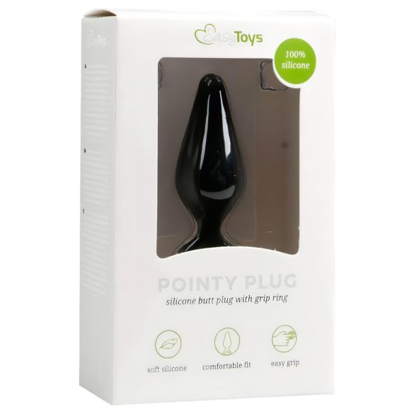 Easytoys - plug anal com anel - médio - preto