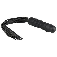   Easytoys - chicote flogger e dildo de silicone 2 em 1 - preto