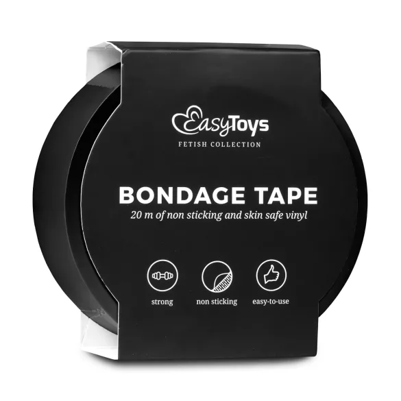 Easytoys - fita bondage - adesiva preta - 20m