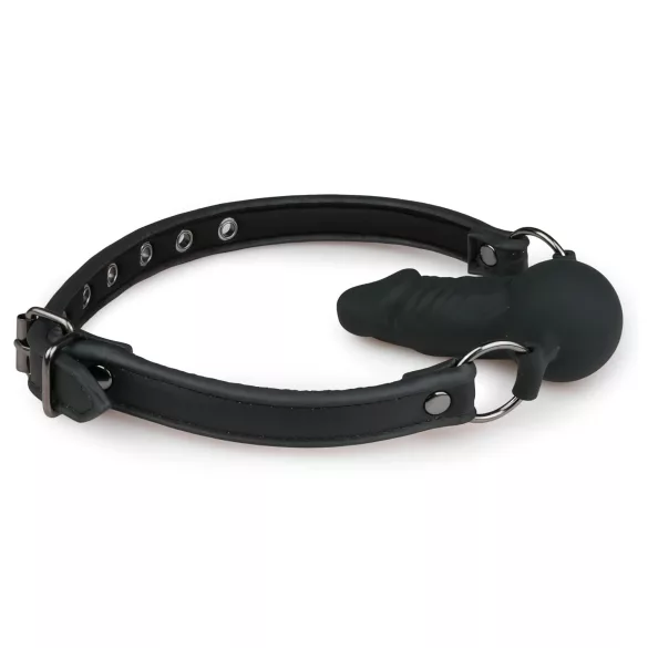 Easytoys - mordaça com dildo interno - silicone preto