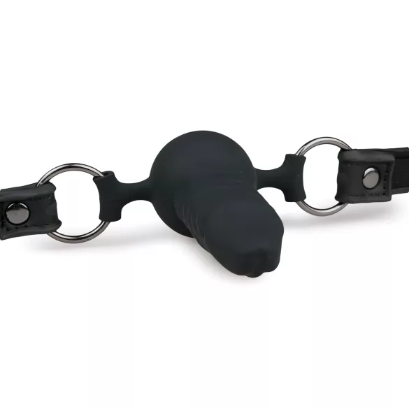 Easytoys - mordaça com dildo interno - silicone preto