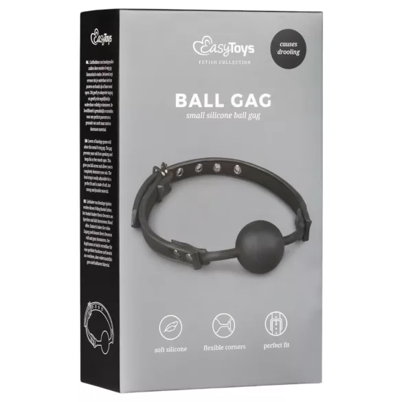 EasyToys - mordaça com bola de silicone (preta)