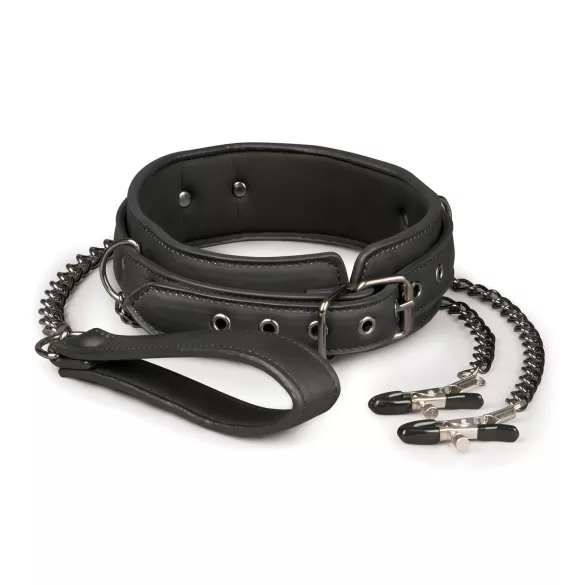 Easytoys - conjunto de mordaça para mamilos, coleira e guia - 4 peças