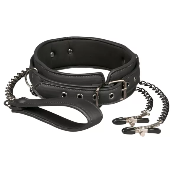Easytoys - conjunto de mordaça para mamilos, coleira e guia - 4 peças