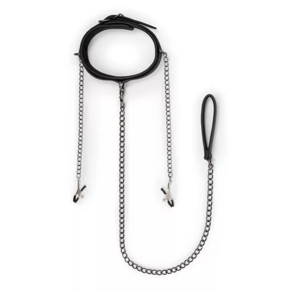 Easytoys - conjunto de mordaça para mamilos, coleira e guia - 4 peças